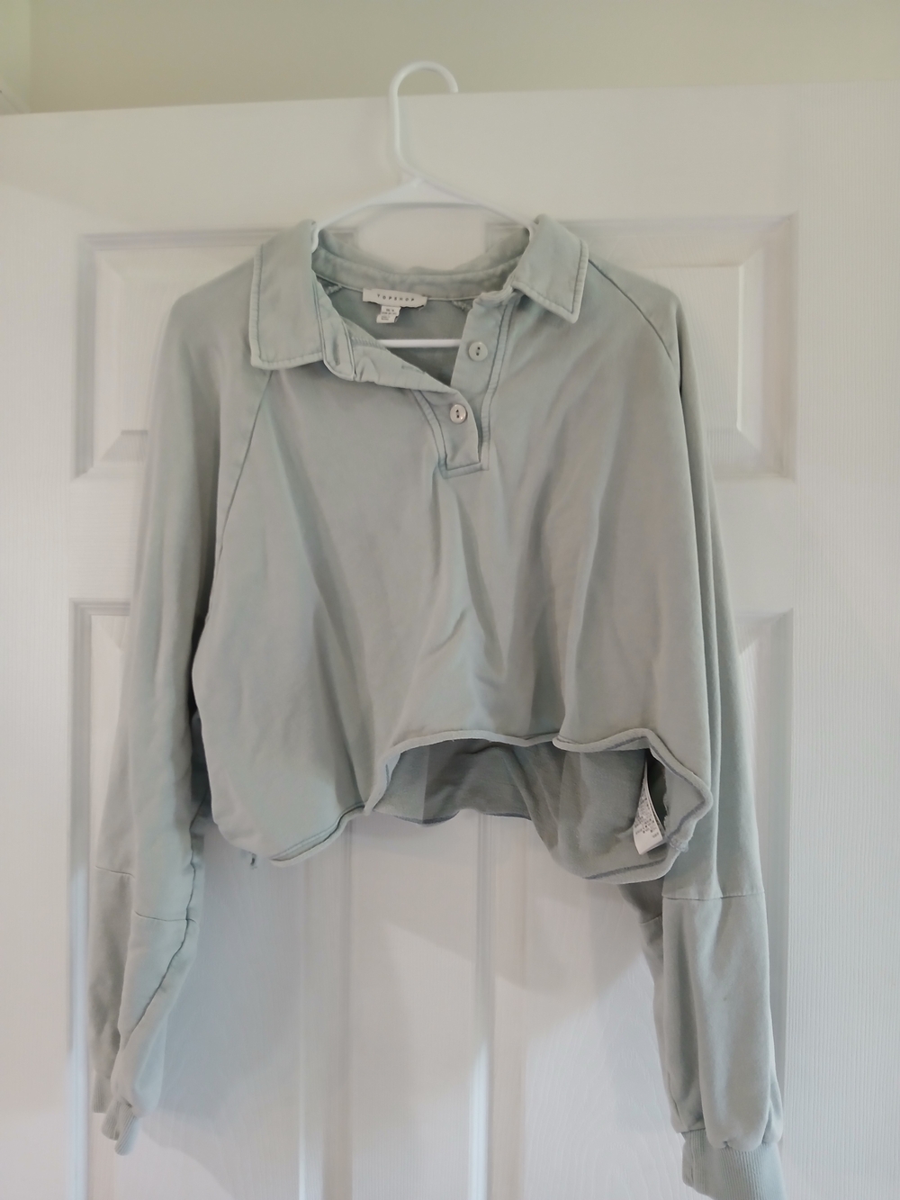 Topshop Cropped Polo Sweatshirt